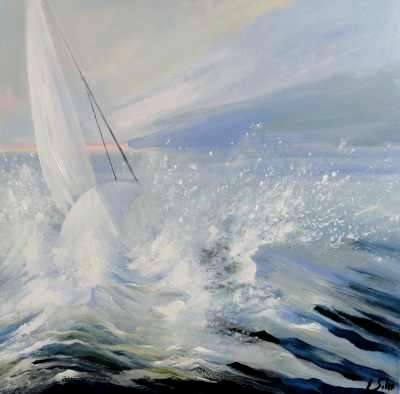 &quot;Velero&quot;, óleo s / t, 60 x 60 cm.